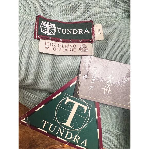 New Tundra Vintage 90s 100% Merino Wool Vest Sweater Sz L Buttons Front Closure - Picture 3 of 7